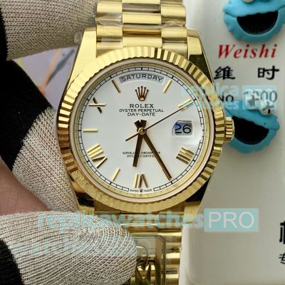 PPM Super Copy Yellow Gold Rolex Day-Date II Gain Weight Swiss 3255 President Watch 